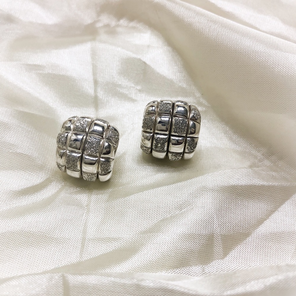 Woven Sterling Silver Post Earrings